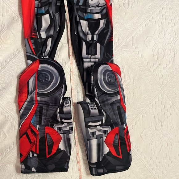 Transformers Autobot Hot Rod Muscle Costume Jumpsuit Kids Halloween Red Black - Picture 7 of 7